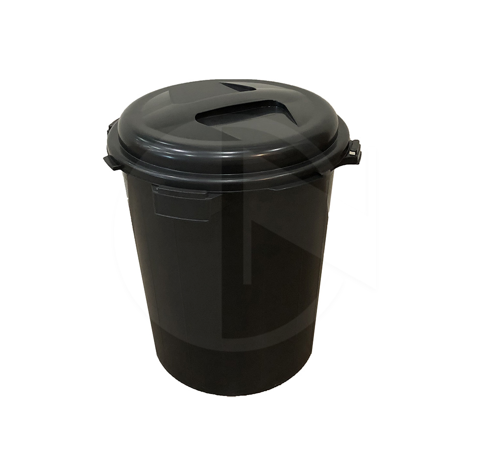 J3012-BF<br>12 Gal Black Pail With Cover <br>12牙盖桶 （黑）