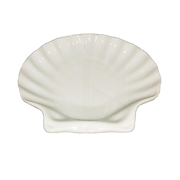 160-048<br>Shell Saucer<br>贝壳 (特白瓷)
