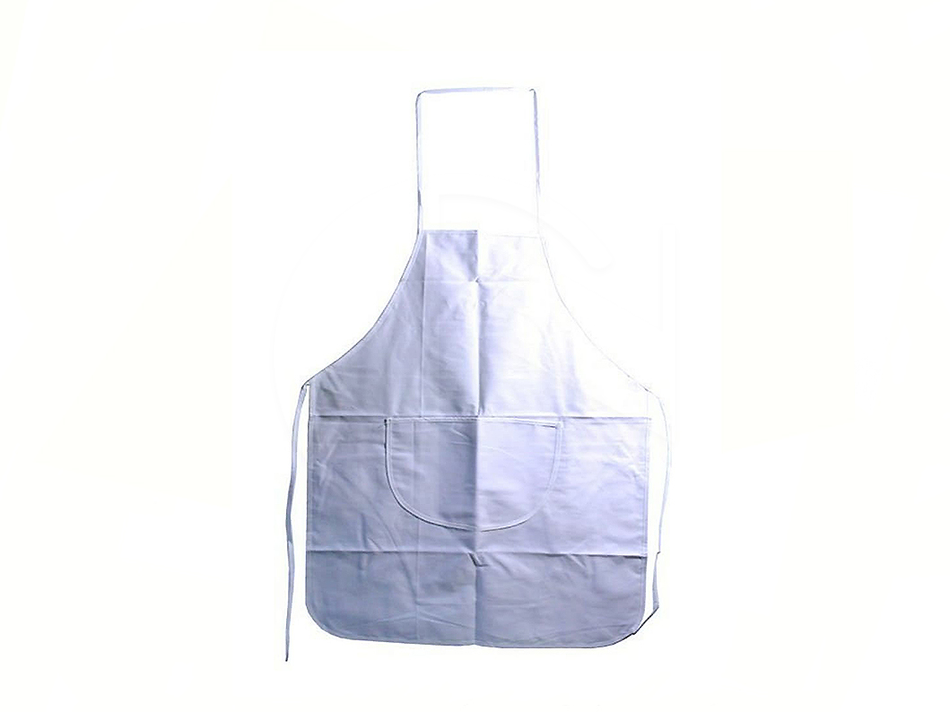 9502<br>White Cotton Apron W/PVC Layer<br>全白围裙