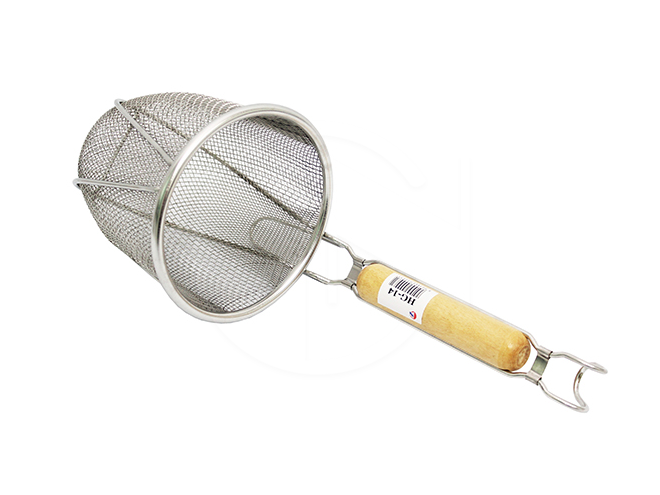 HG-14<br>Round Wooden Handle MEE Strainer<br>圆木柄钢面捞