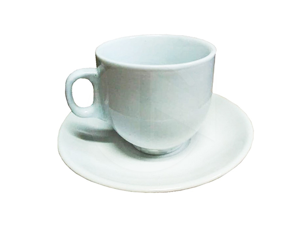 HN-01<br>White Cup & Saucer<br>新 兴 杯 盘 (白 色)