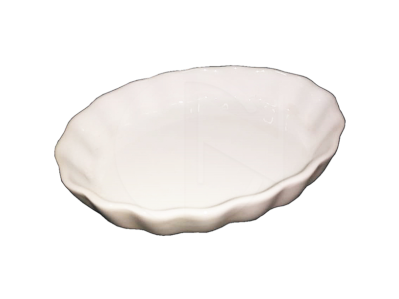 160-092<br>Oval Fruit Plate W/Cut Edge<br>夭型荷口水果盘 (特白)