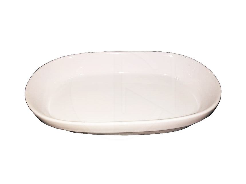 160-248-07<br>Oval Plate (Extra White)<br>护边椭圆盘(特白瓷)