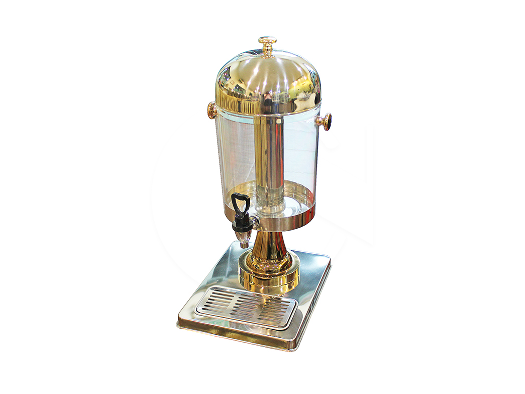 A09-G<br>Single Tank G Plated Juice Dispenser<br>单头镀金钢果汁鼎