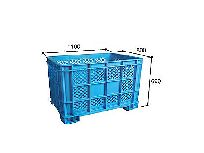 MS-6400HL<br>Holed W/Leg Container<br>有 洞 有 脚 工 业 篮