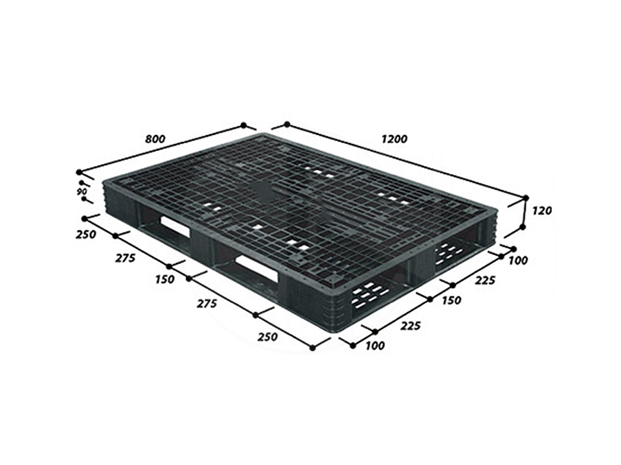 MS-N4-1208SL BK<br>Plastic Pallet (Black)