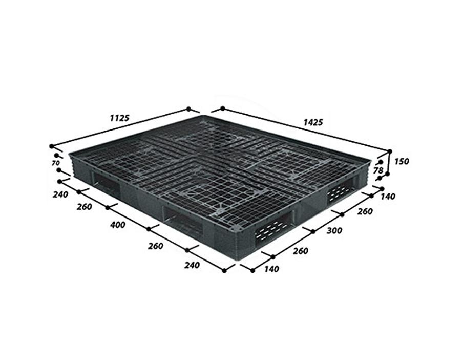 MS-N4-1411-SL BK<br>Plastic Pallet (Black)