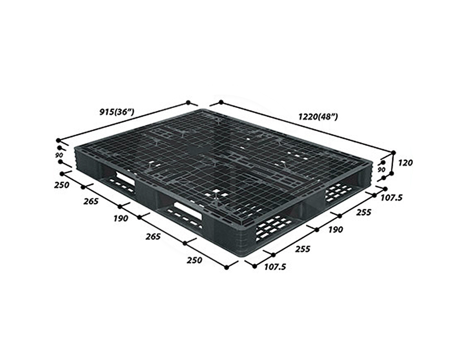 MS-N4-4836SL BK<br>Plastic Pallet (Black)