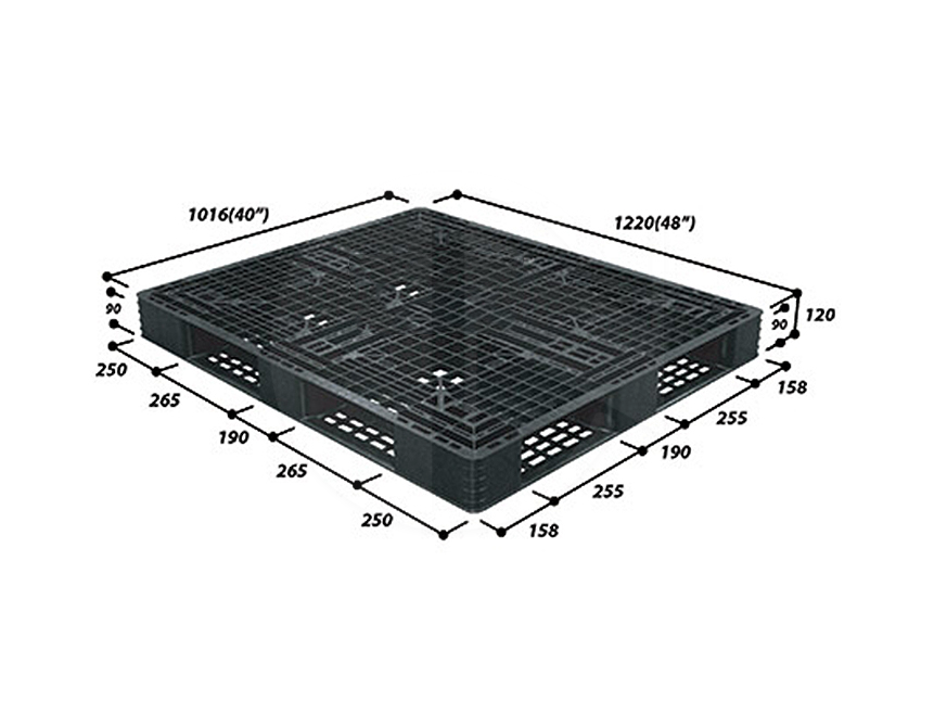 MS-N4-4840SL BK<br>Plastic Pallet (Black)