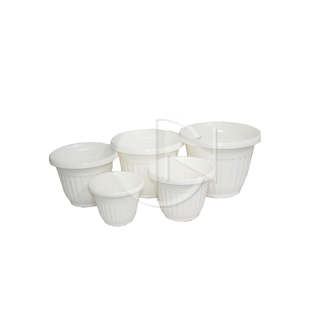 FCI-611~FCI-615<br>Plastic Flower Pot-White<br>胶花盆