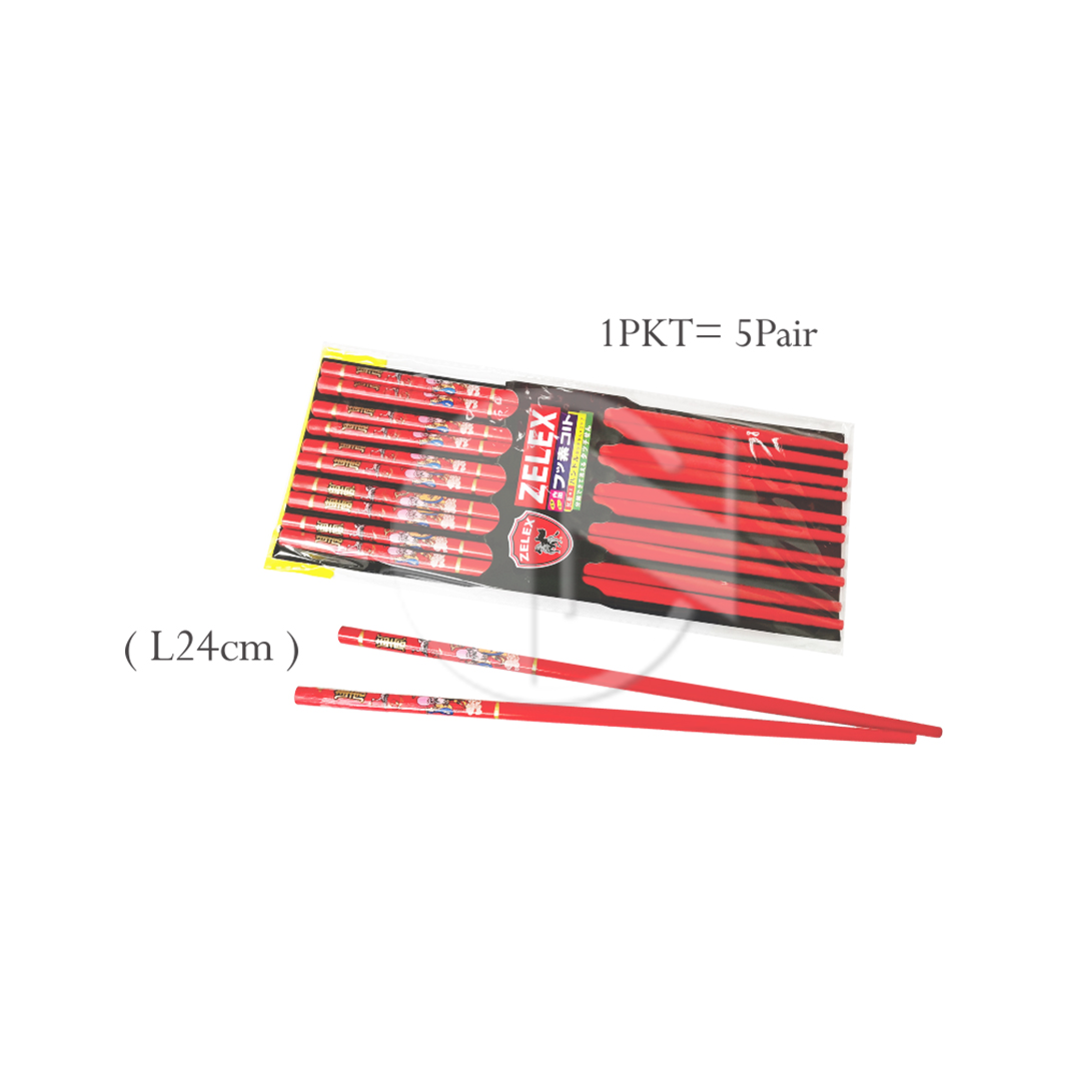 3803  KH<br>5 Pair ZELEX Chopstick<br>5 对装寿星公全红套筷