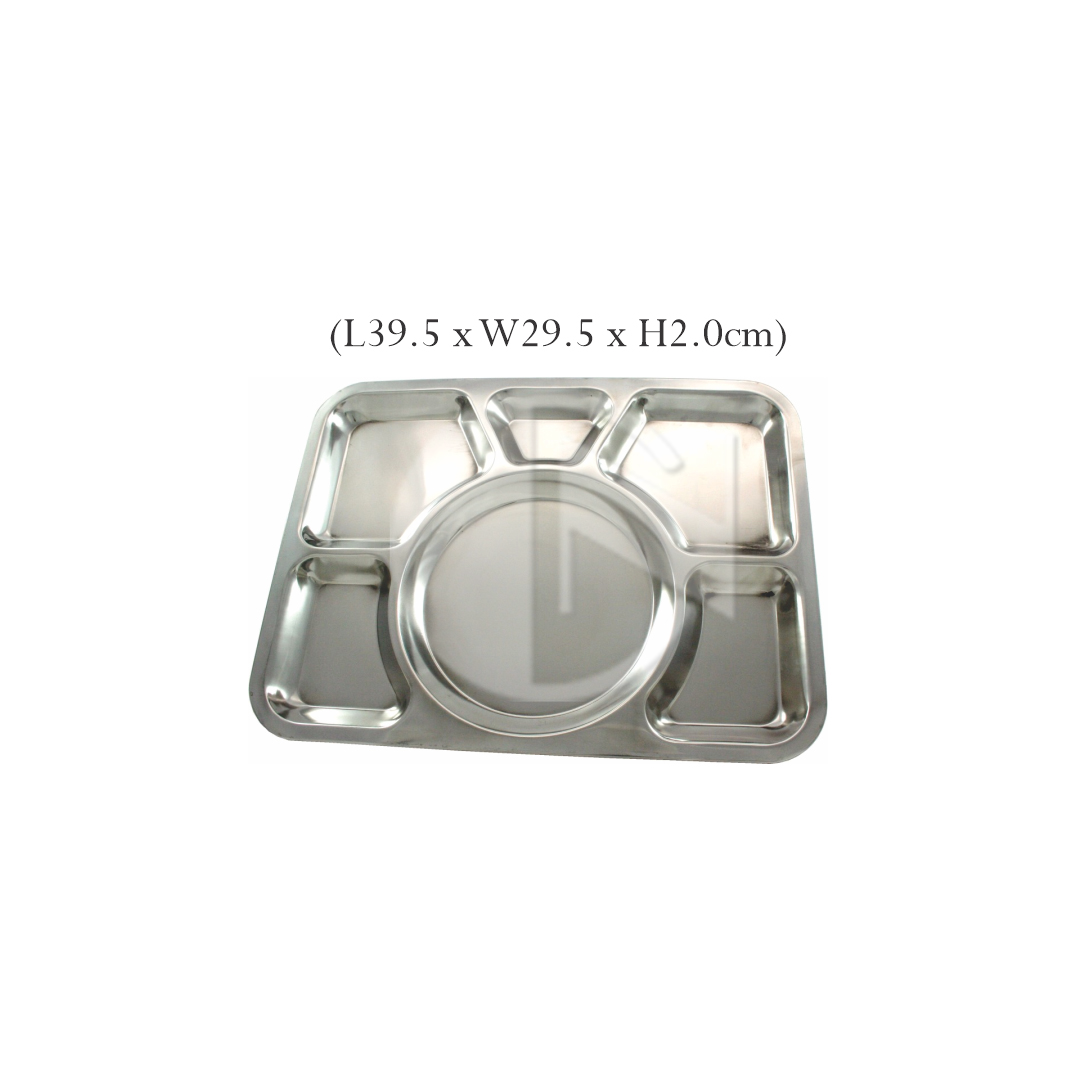 6868<br>Homechef Mess Tray S/Steel 6-Way<br>不锈钢六格餐盘