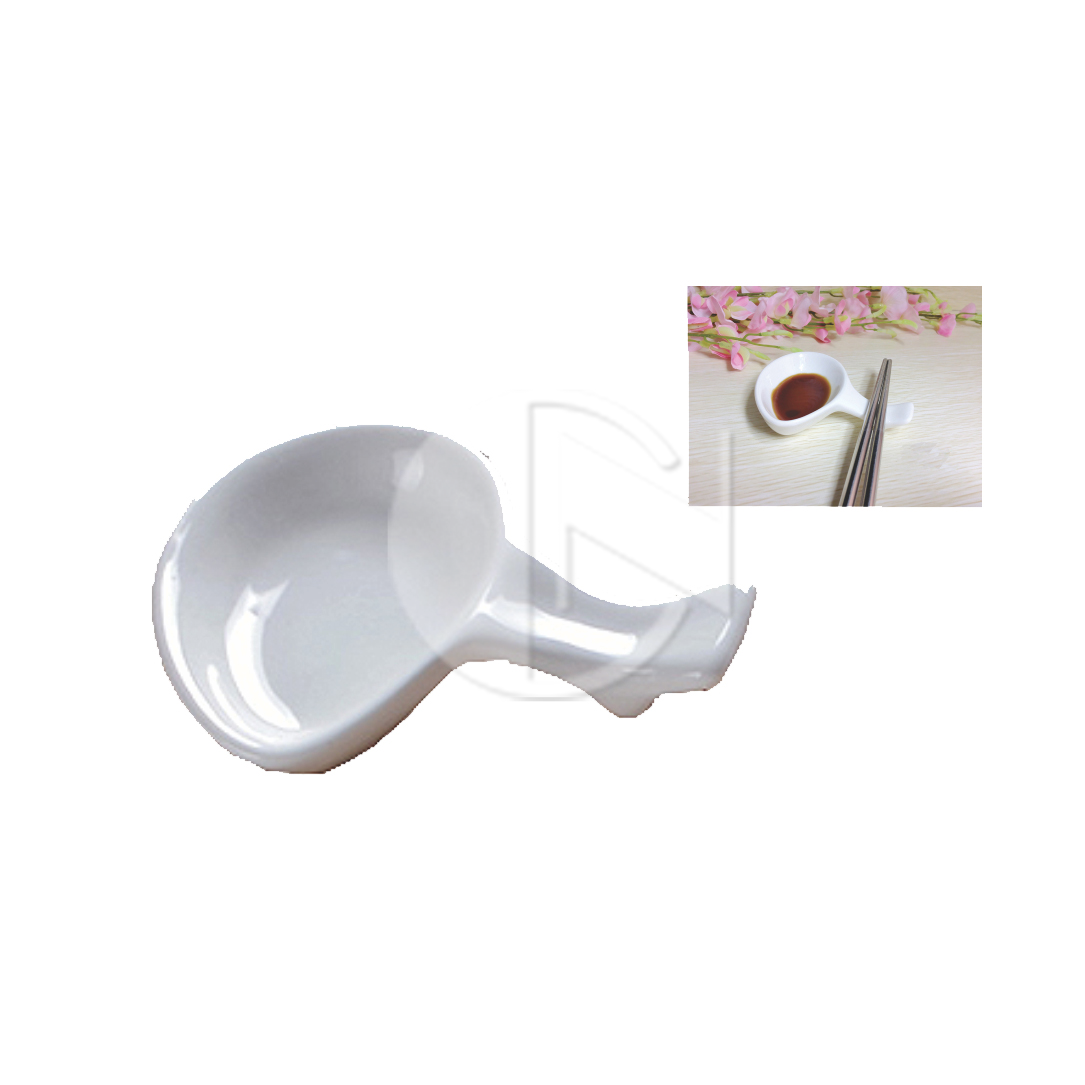 160-112   (PA6309)<br>Spoon W/Chopstick Holder<br>匙与筷子架 (特白瓷)