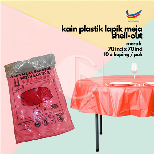 TC-7070<br>Round Disposable Table Cloth<br> 一次性胶桌面布 - 红色